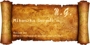 Mikeszka Germán névjegykártya